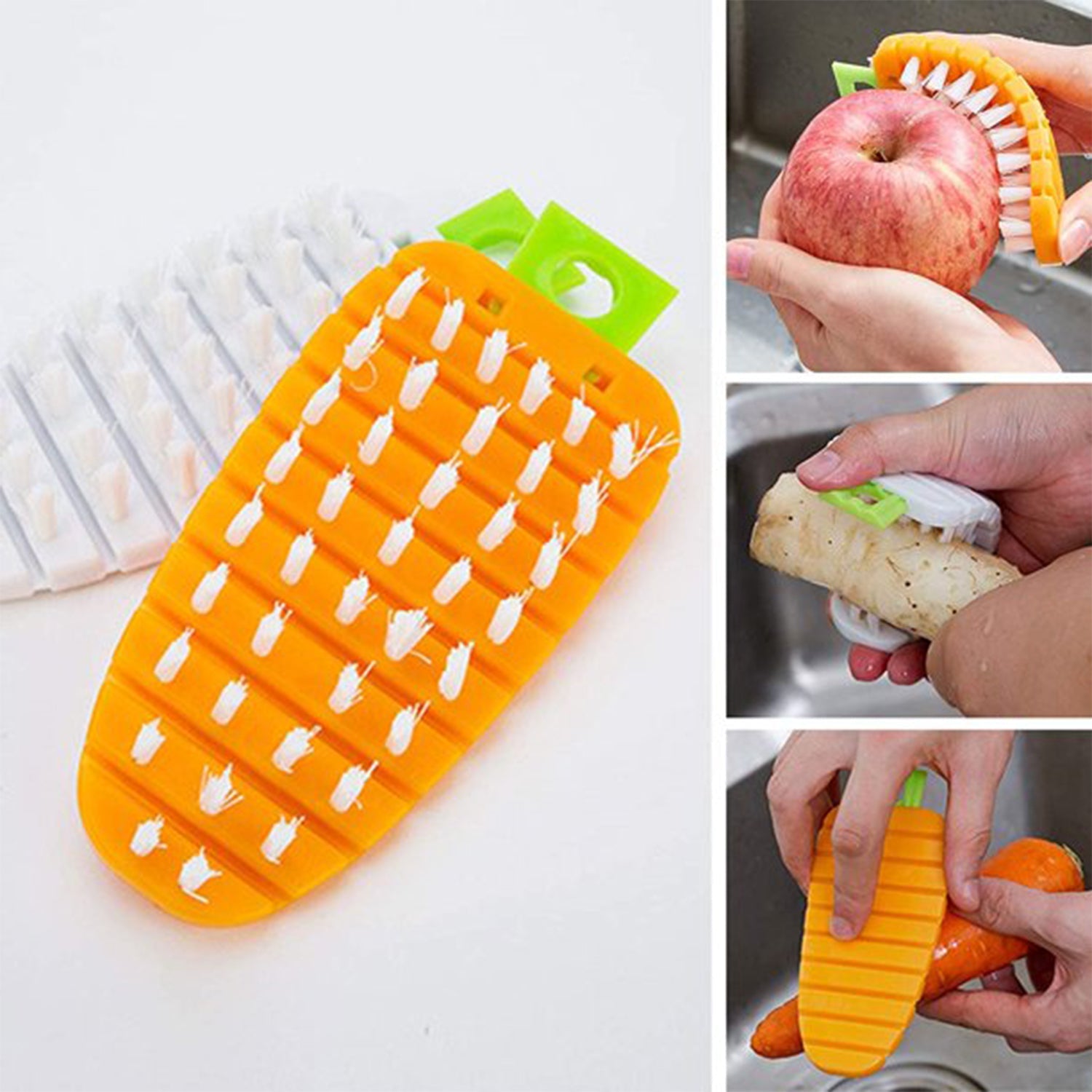 2909 Vegetable Scrubbing Brush, Vegetable Scrubber Non‑Toxic Fruit Brush Carrot Shape Vegetable Brush for Potato for Vegetable DeoDap 2909 Vegetable Scrubbing Brush, Vegetable Scrubber Non‑Toxic Fruit Brush Carrot Shape Vegetable Brush for Potato for Vegetable DeoDap